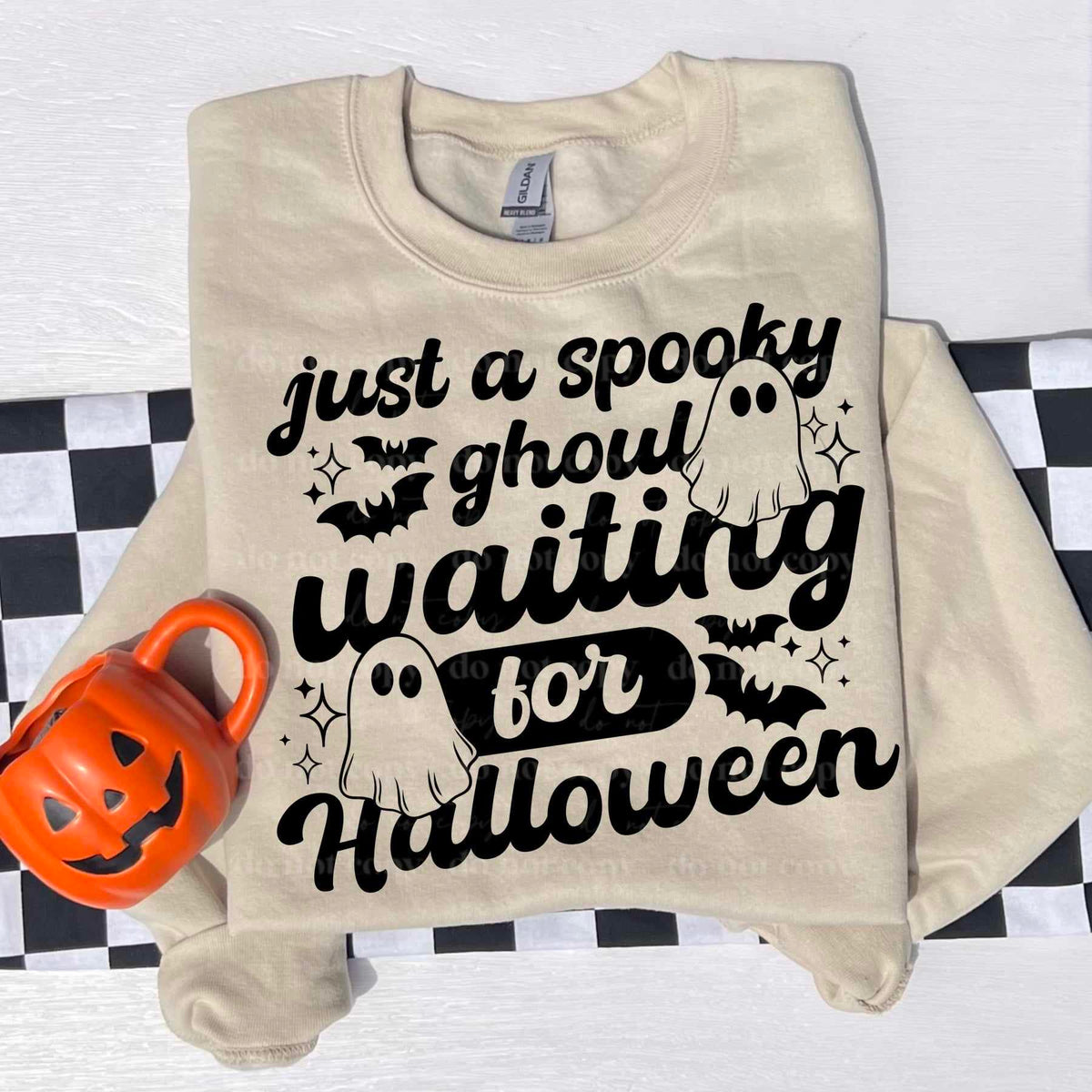 Just a spooky ghoul waiting for Halloween black (CSC) 55156 DTF transfer
