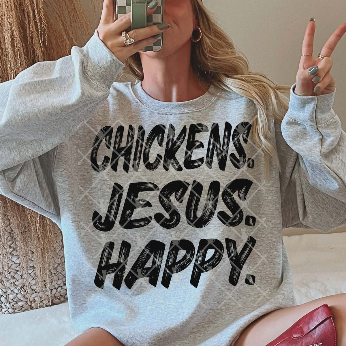 Chickens Jesus Happy (TTD) DTF Transfer