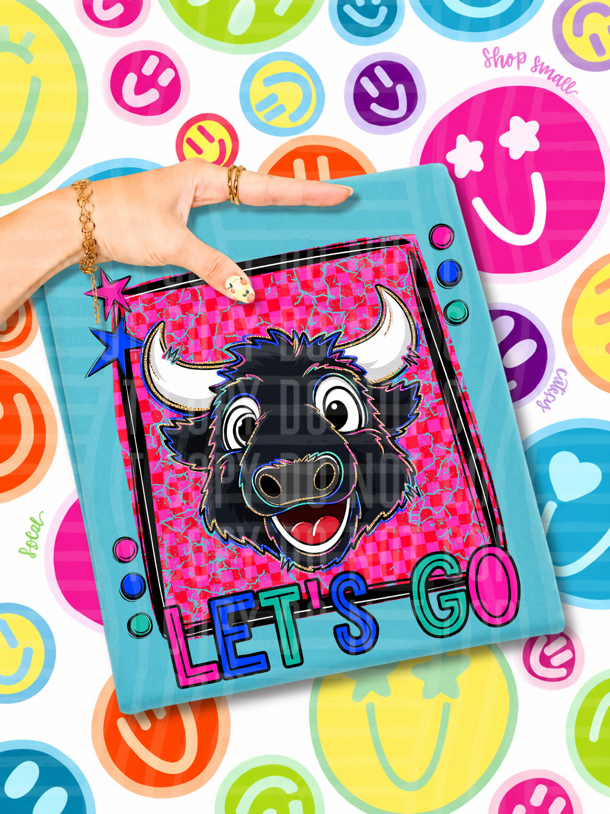 Lets go Texans candy mascots (Caplinger) DTF transfer