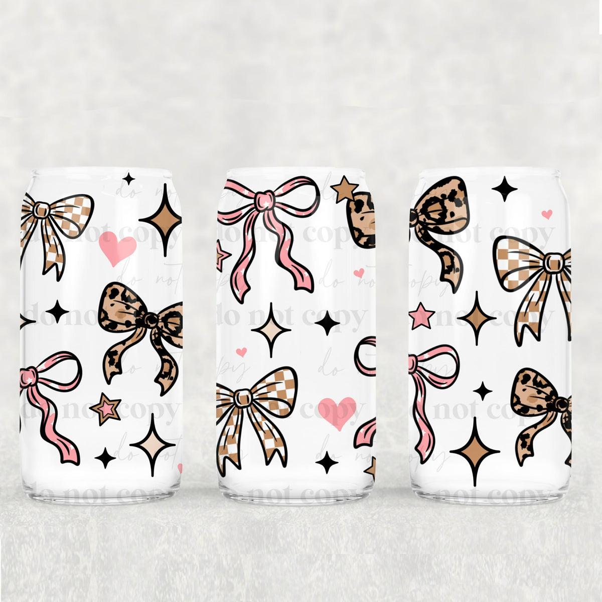 Different pattern bows (CSC) UV DTF WRAP
