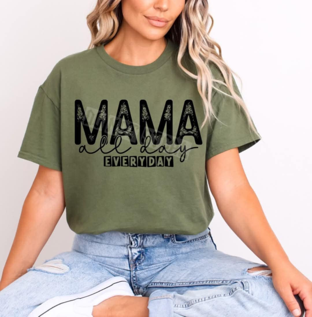 Mama all day every day BLACK 99420 DTF transfer