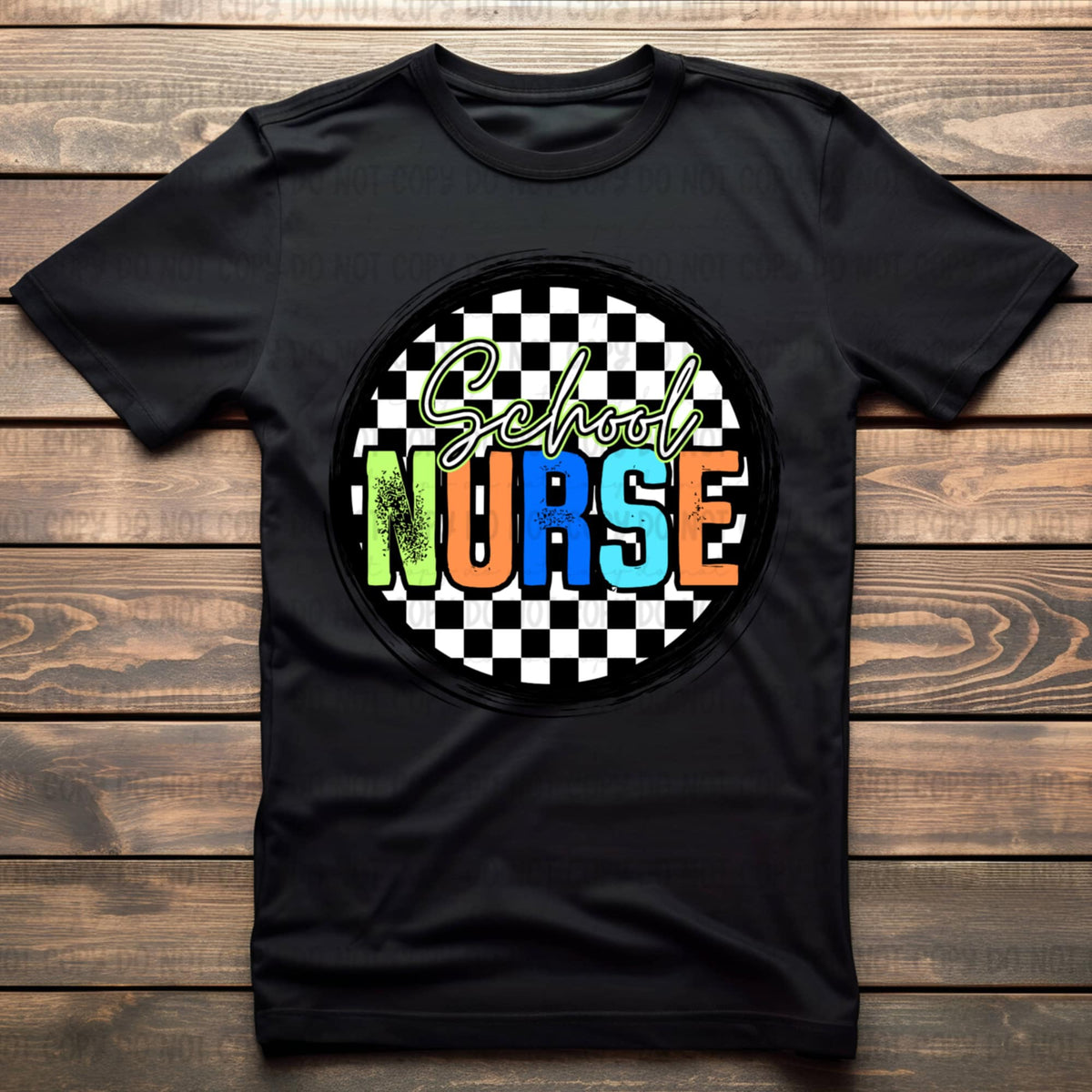 School nurse retro circle BOY 106596 DTF transfer