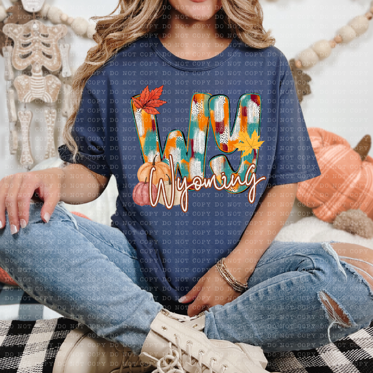 WY Wyoming Fall Watercolor 59820 DTF Transfer