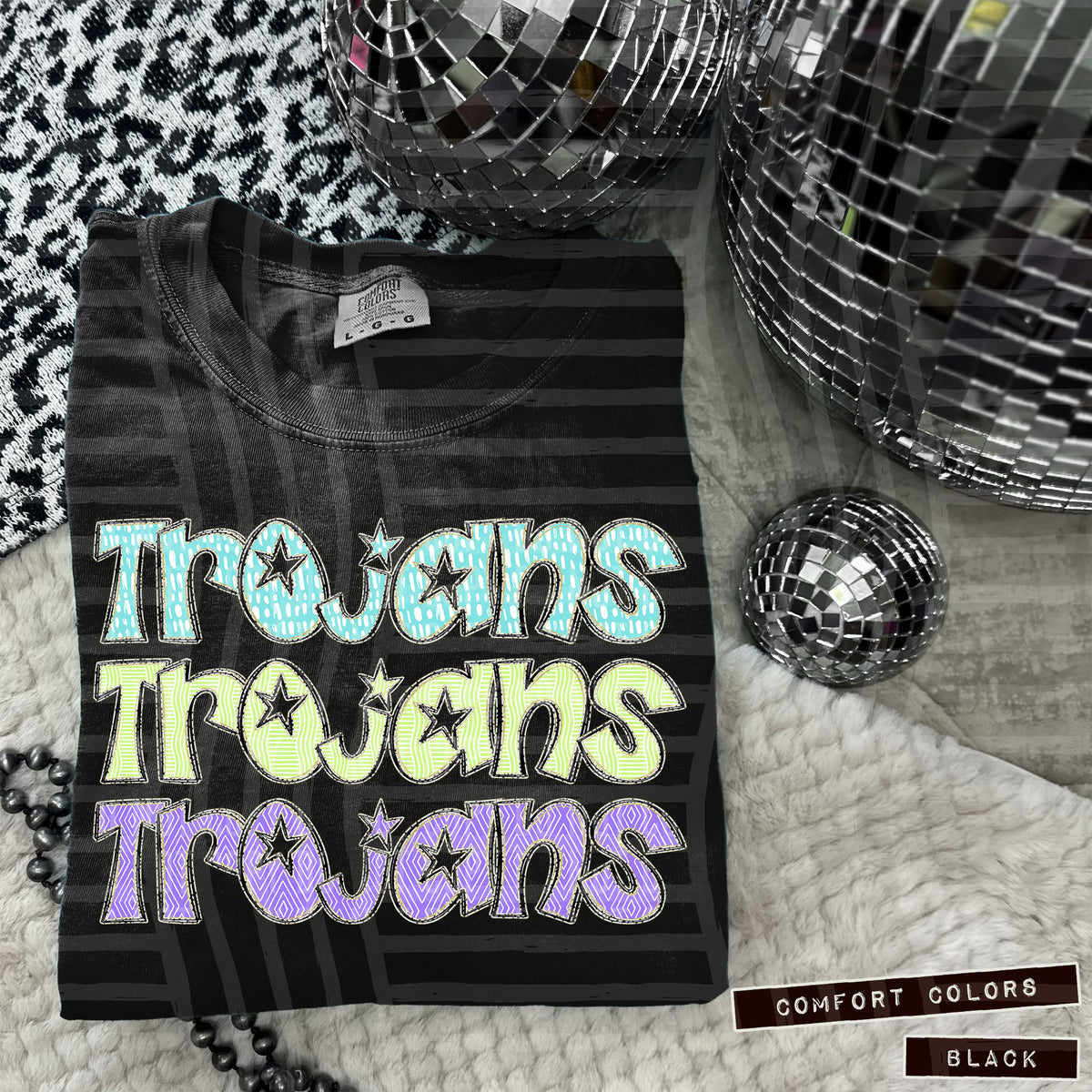 Trojans Pastel Star Stacked (Caplinger) 101692 DTF transfer
