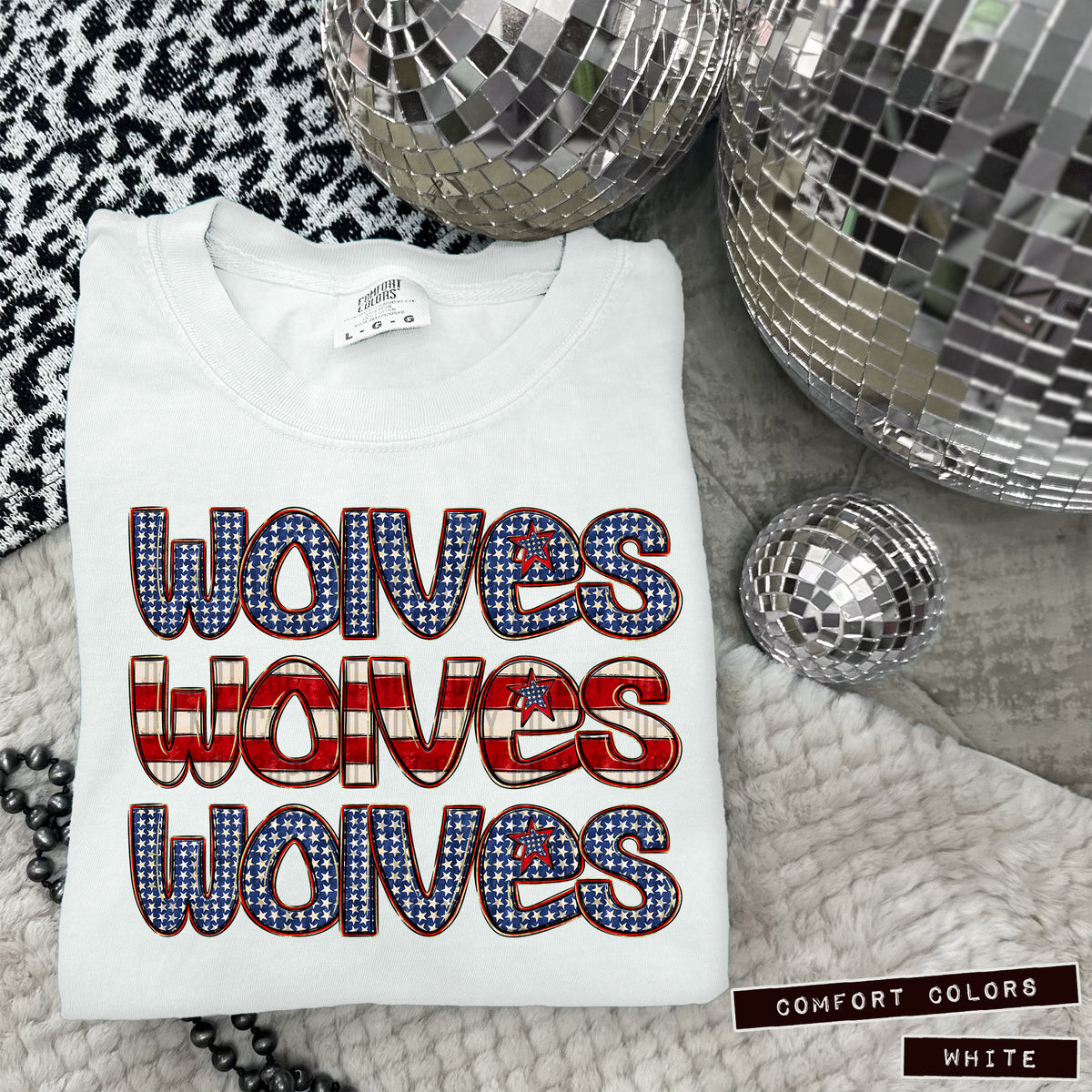 Wolves RWB stacked (Caplinger) DTF transfer