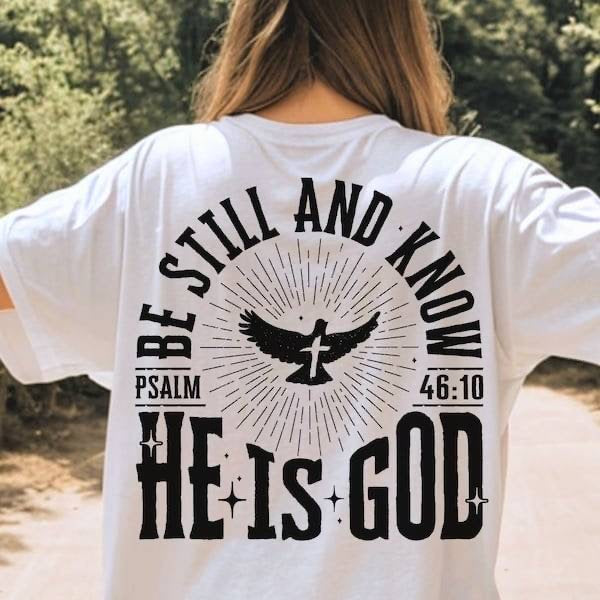 Be still and know he is god black font bird (KARTA) 64005 DTF transfer