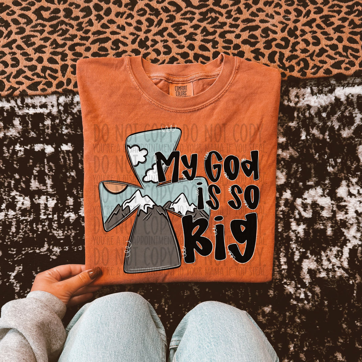 My god is so big cross (SWD) 107053 DTF transfer