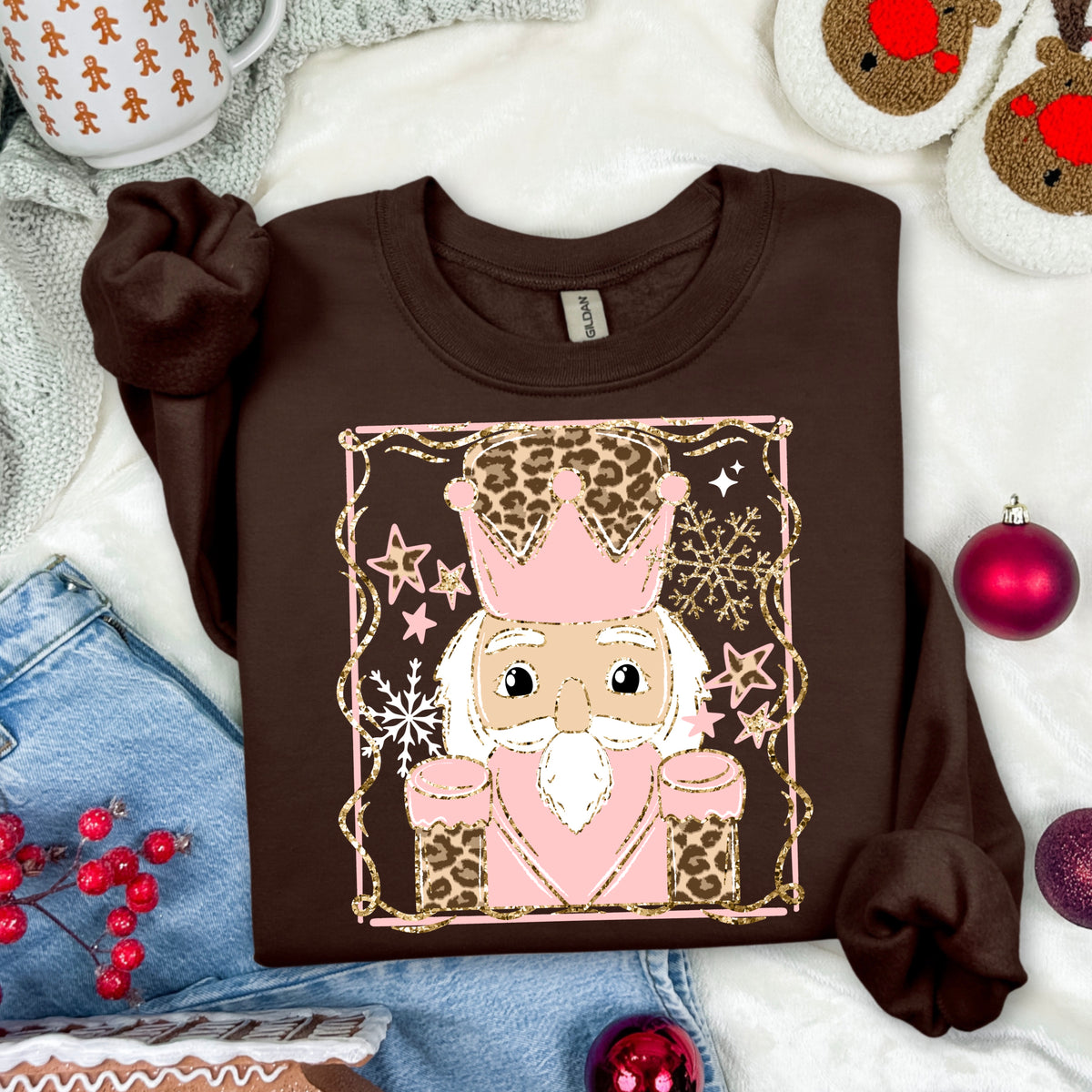 Pink and leopard nutcracker (lighter skin tone) (csc) DTF Transfer