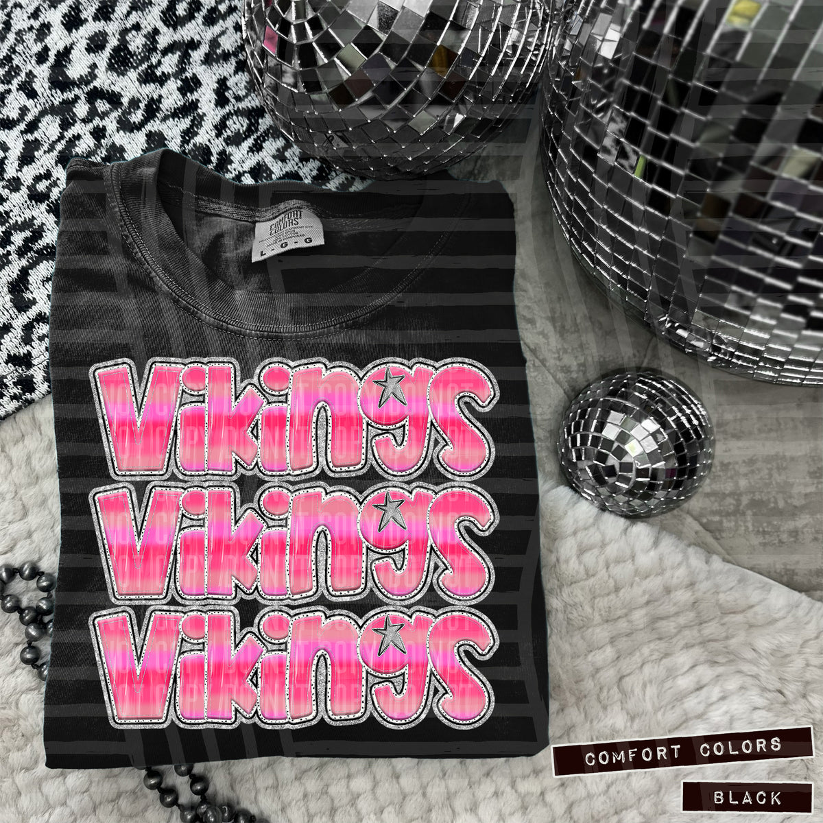 Vikings Pink Stacked (Caplinger) 102019 DTF transfer