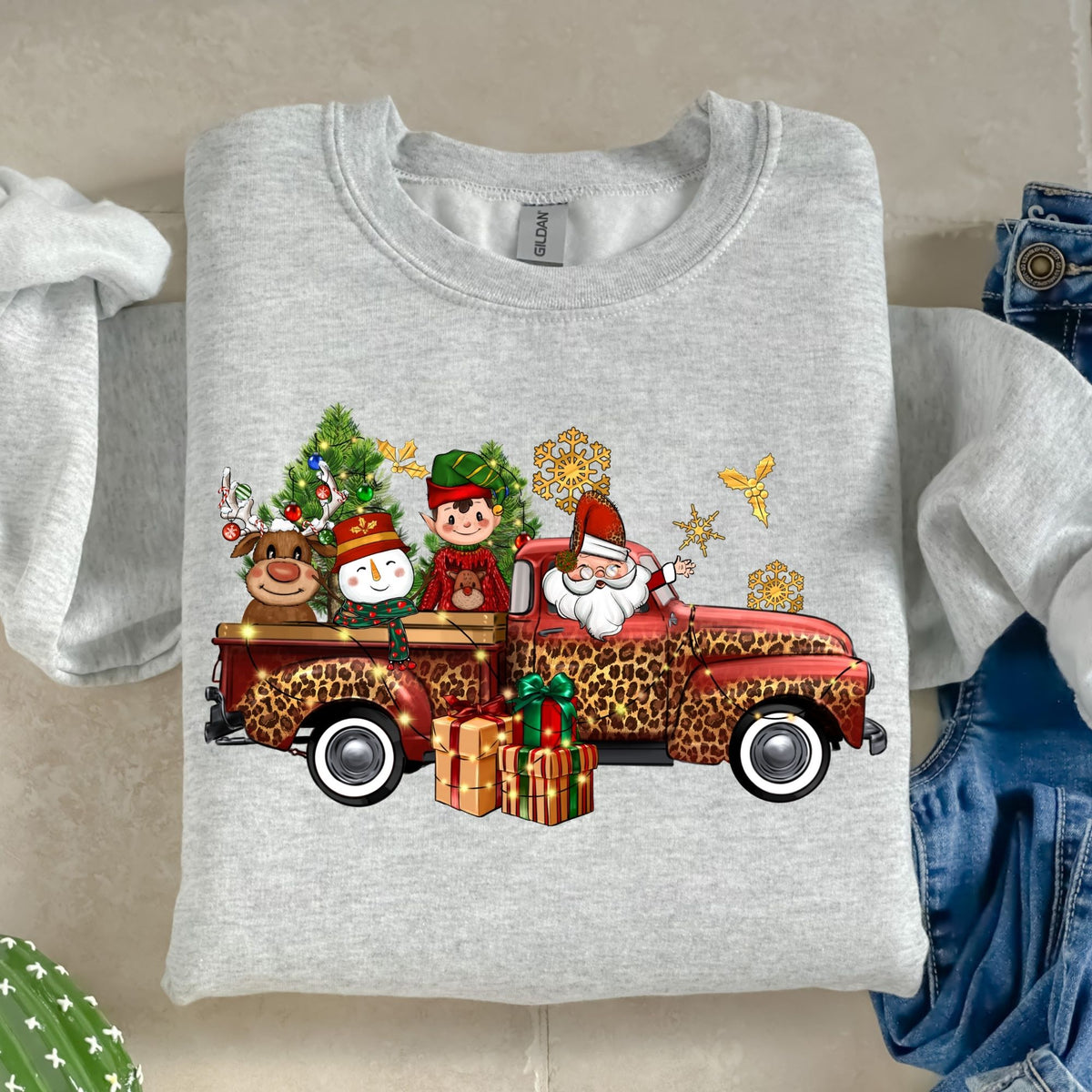 Christmas Truck Elf Santa-38589-DTF transfer