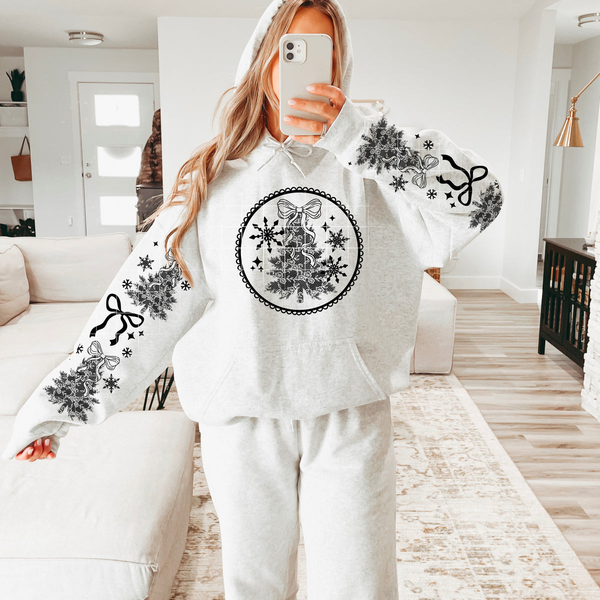 Lace Tree Circle (front only) BLACK CSC DTF Transfer