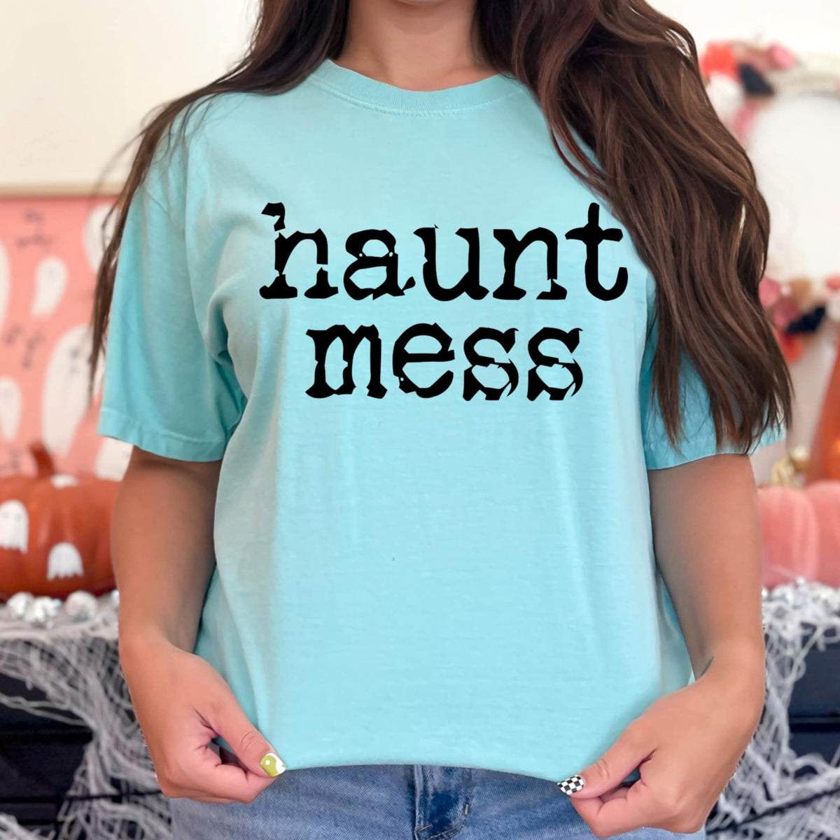 Haunt Mess black font (abd) DTF transfer