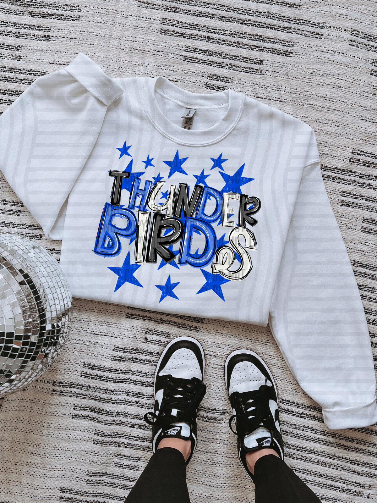 thunderbirds black and blue with blue stars (caplinger) DTF Transfer