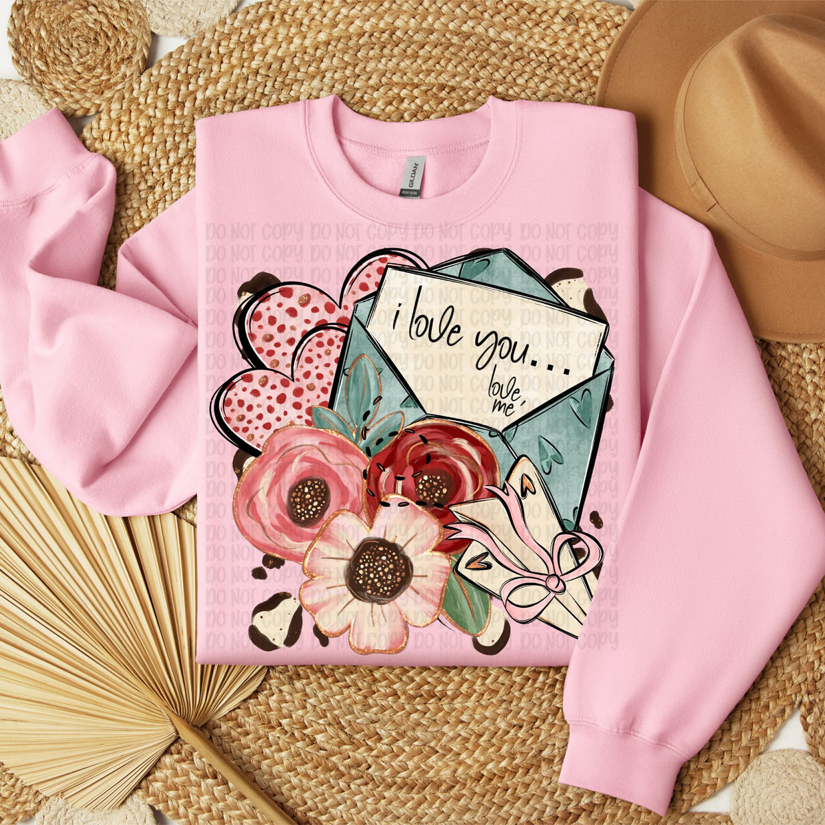 I love you floral envelope (VP) DTF transfer