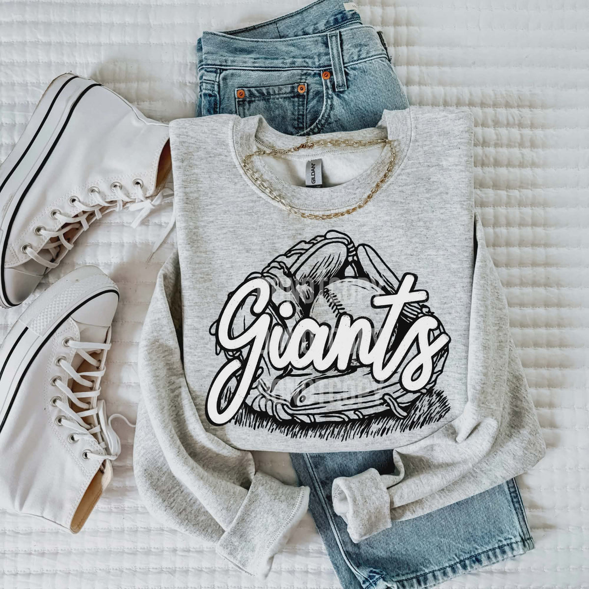 Giants white cursive (CSG) DTF transfer