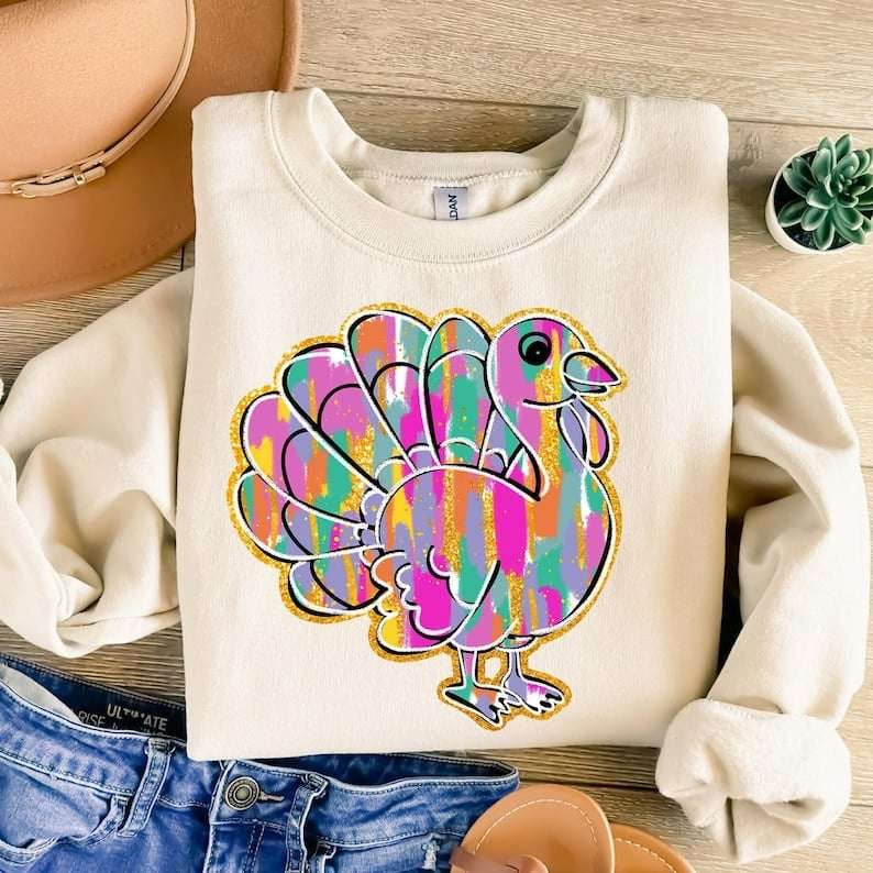 Neon brushstroke turkey 62148 DTF transfer