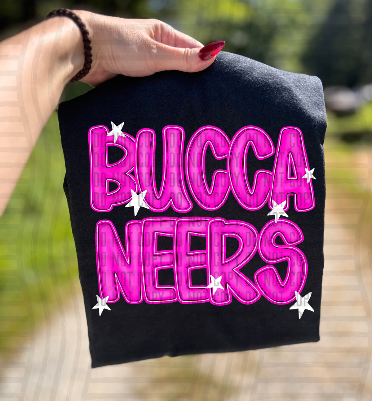 Buccaneers Pink And Preppy Split 112862 DTF transfer