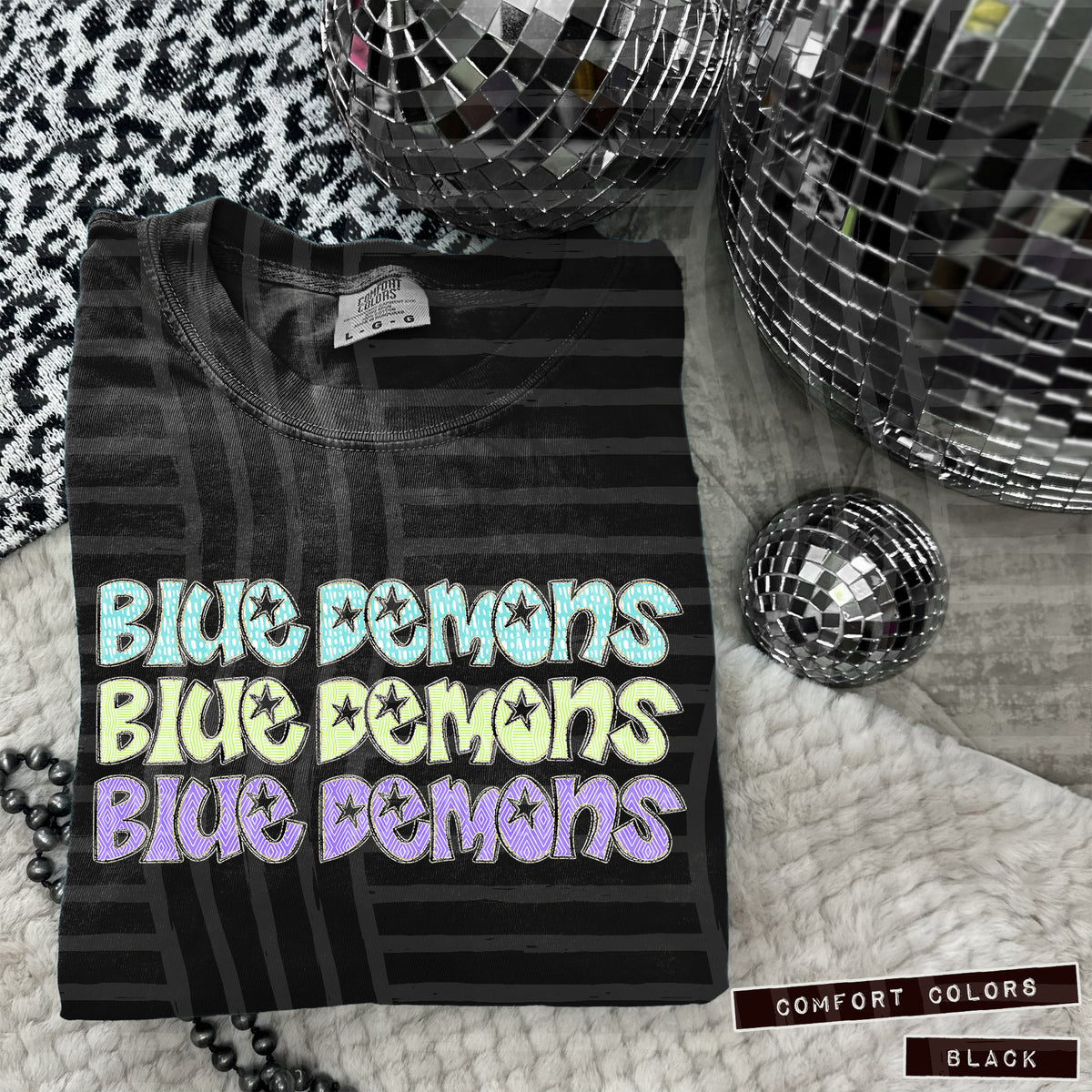 Blue Demons Pastel Star Stacked (Caplinger) 101560 DTF transfer