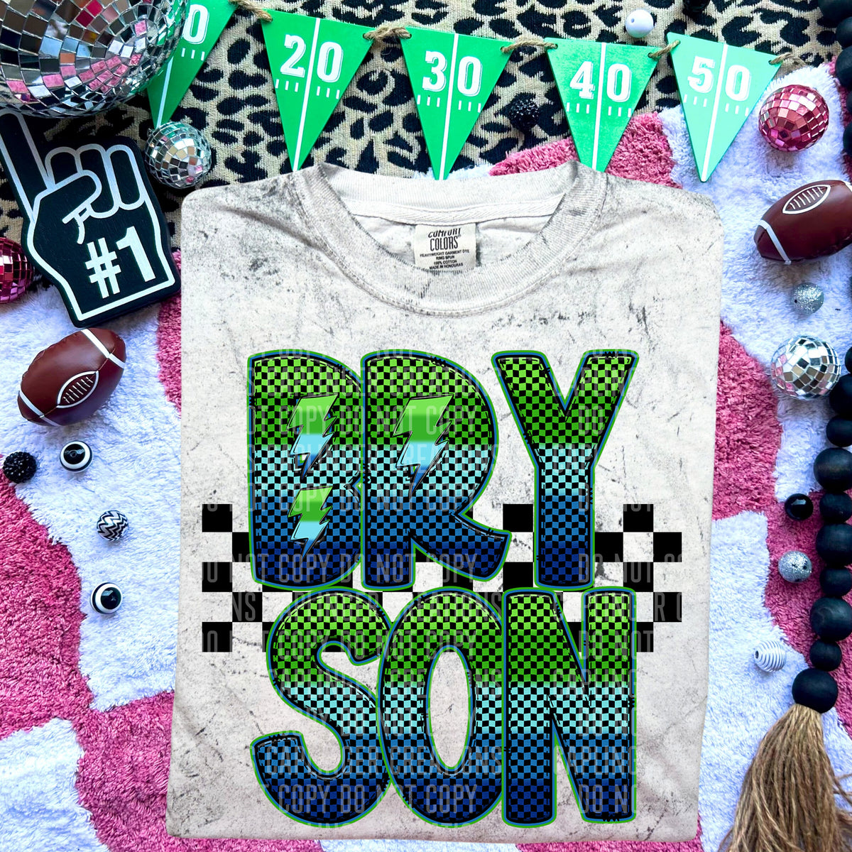 Bryson Blue and Green Checkered (Caplinger) DTF transfer