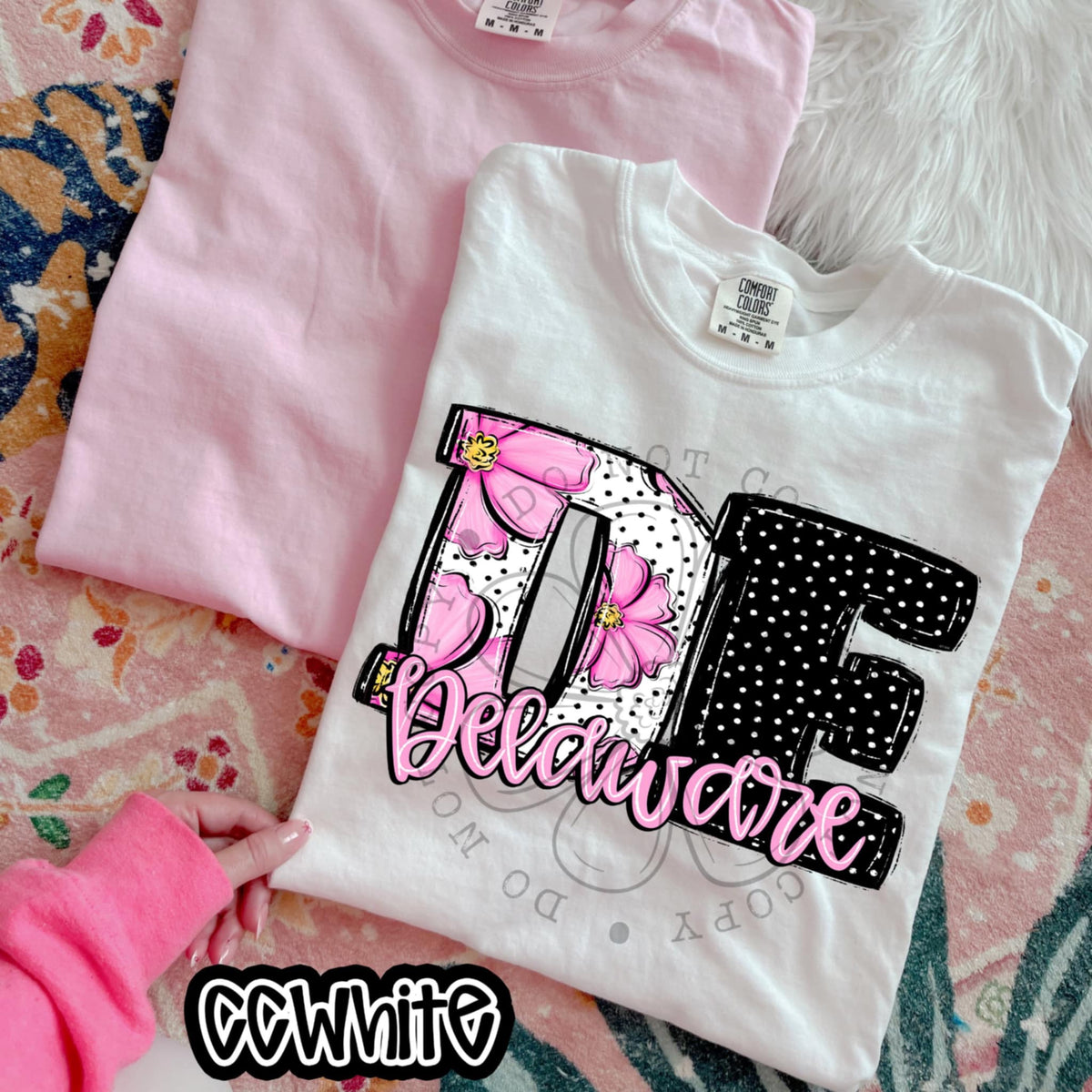 DE delaware pink flowers (SWD) 94510 DTF transfer