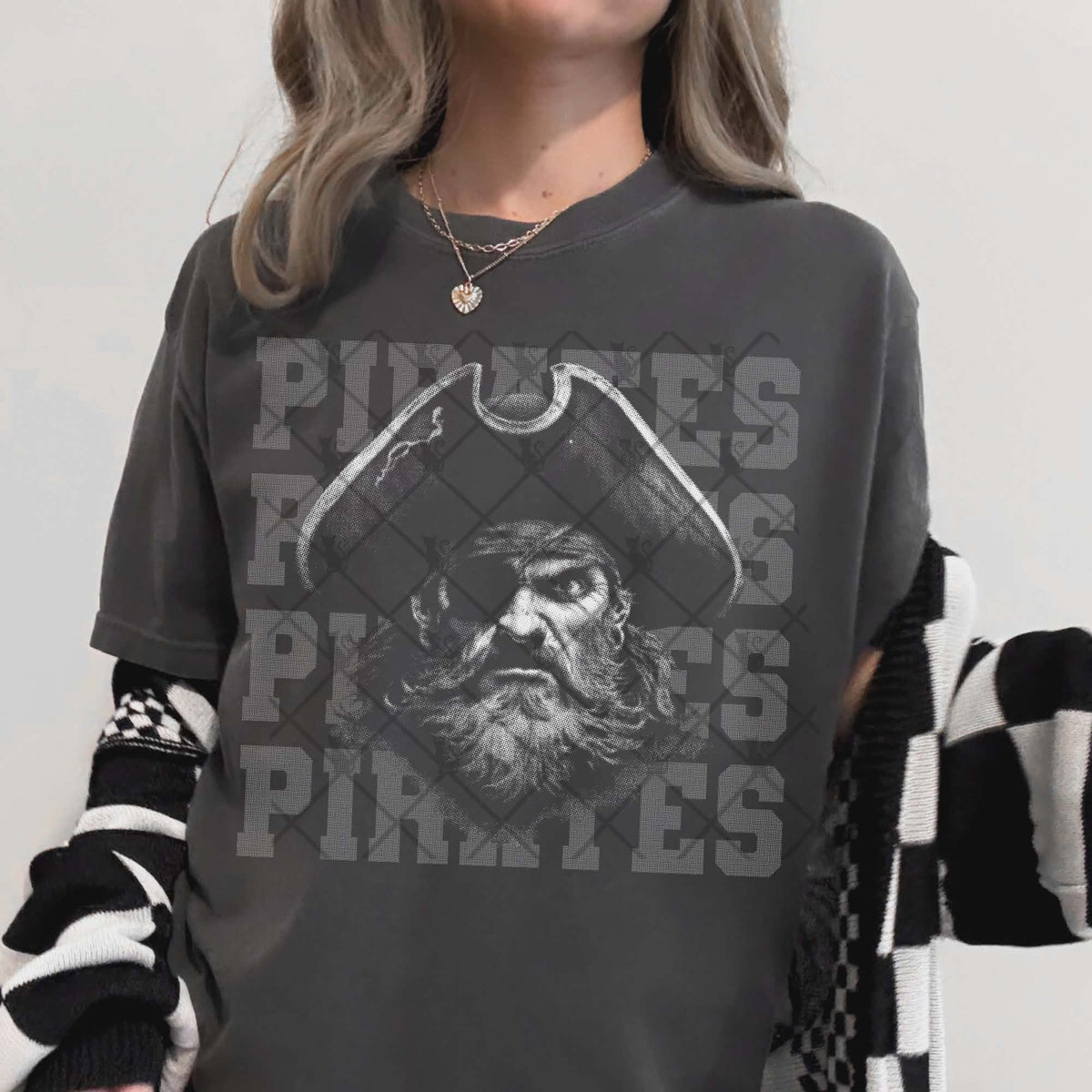 Pirates gray mascot (TTD) DTF transfer