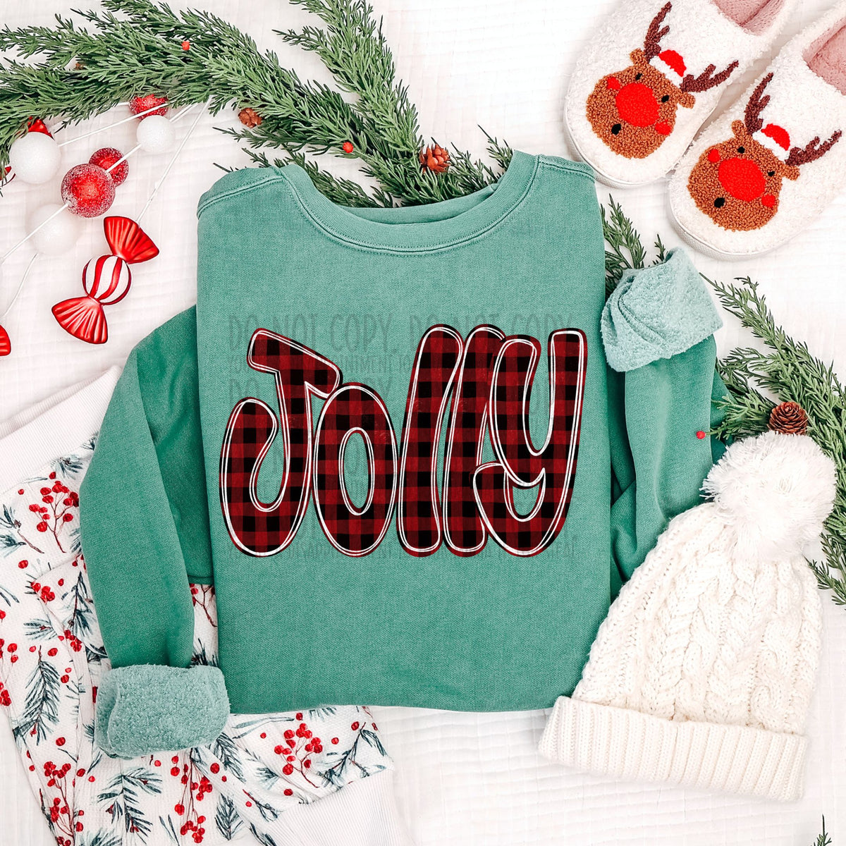 Jolly red and black plaid (SWD) DTF transfer