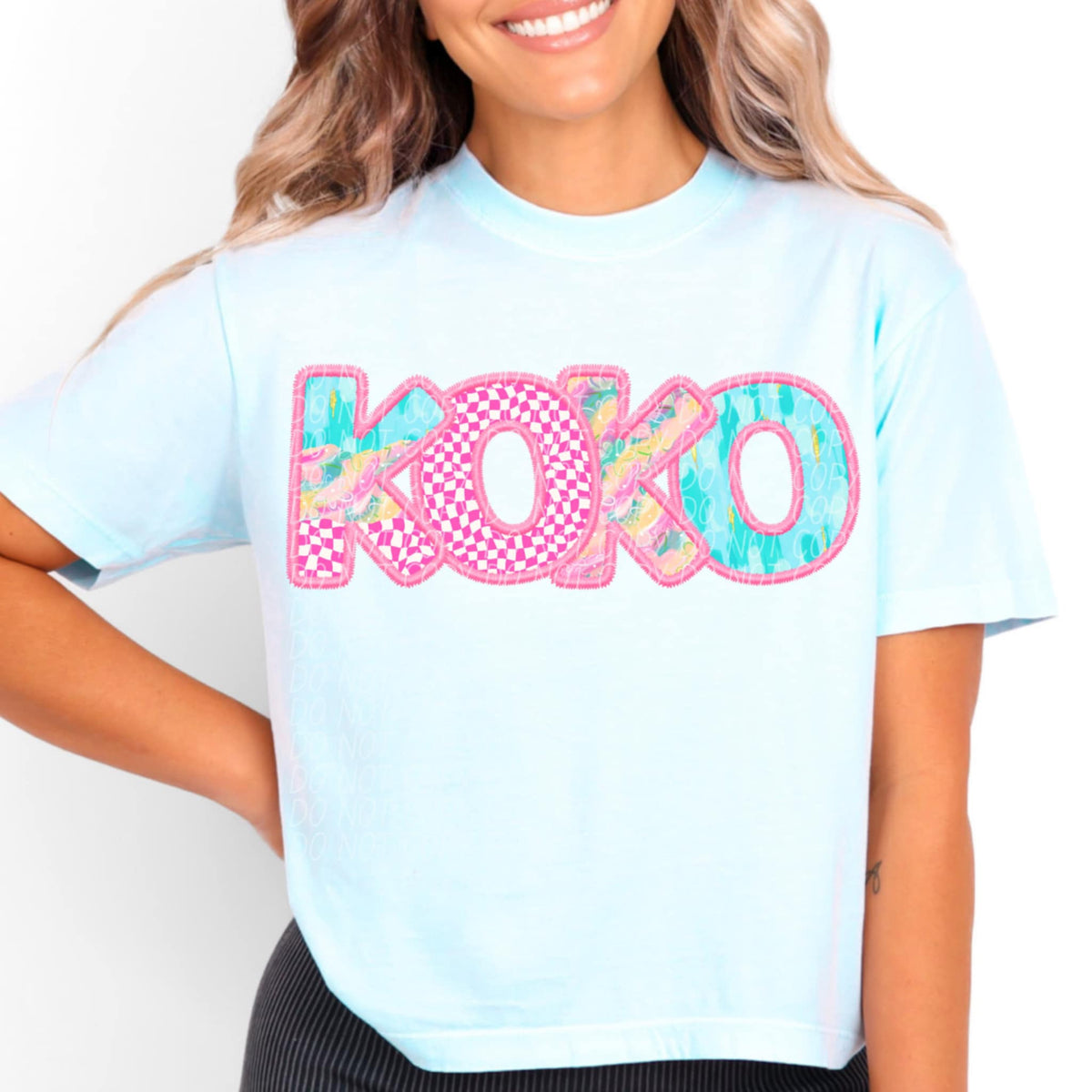 Koko pink checkered (CITY) 97039 DTF transfer