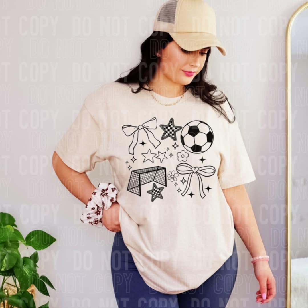 Soccer collage BLACK (SBB) 98336 DTF transfer