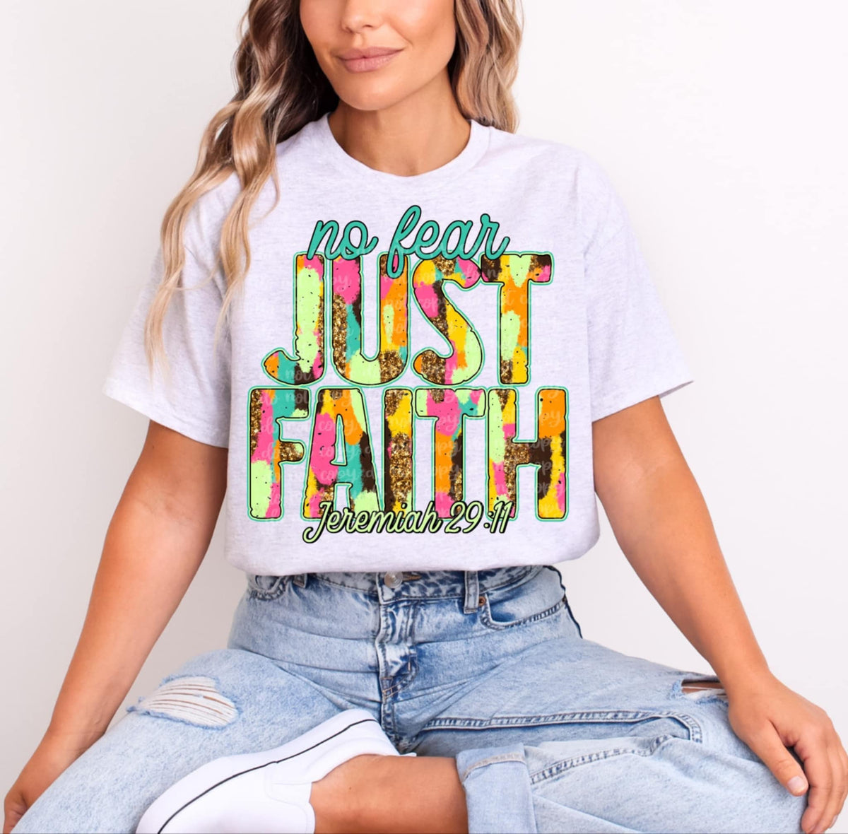No fear just faith 95887 DTF transfer