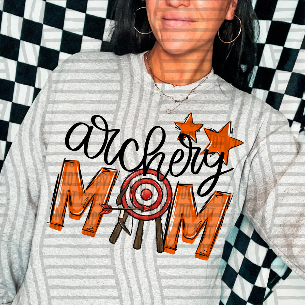 archery mom orange stars (Caplinger) DTF transfer