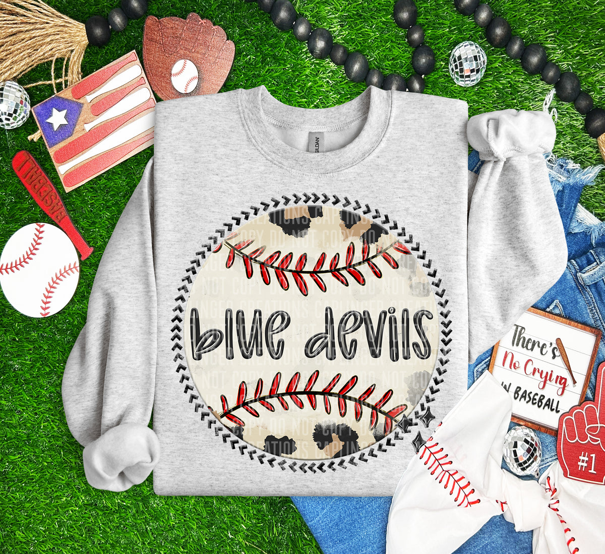 Blue Devils baseball background (Caplinger) DTF transfer