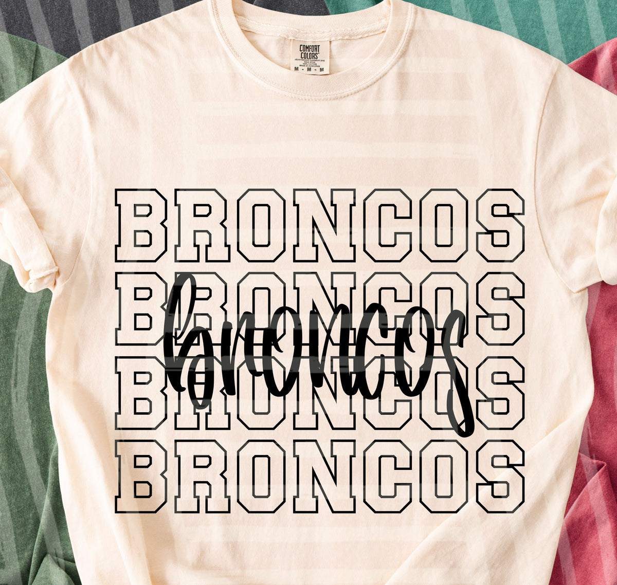 broncos simple stacked outlines (Caplinger) DTF Transfer