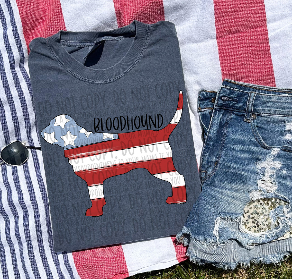 BLOODHOUND patriotic black (SWD) DTF transfer