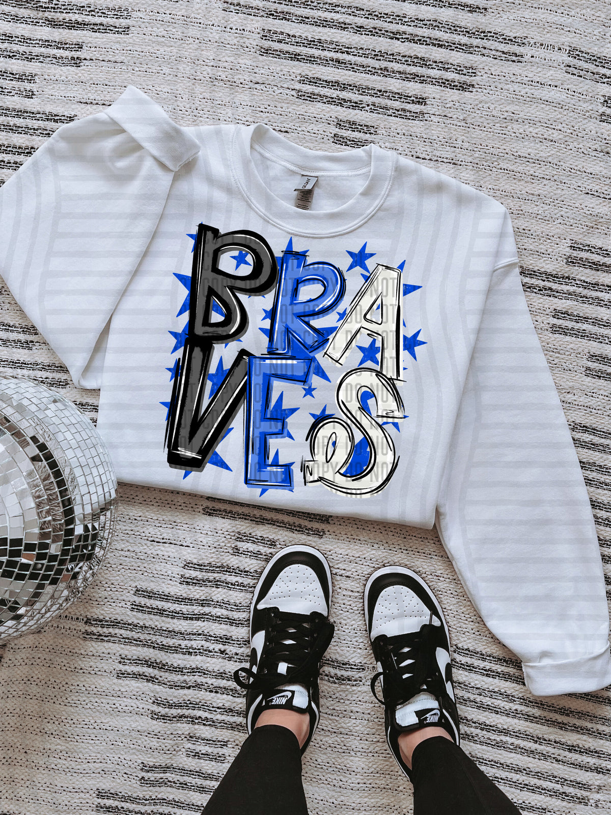 braves black and blue with blue stars (caplinger) DTF Transfer