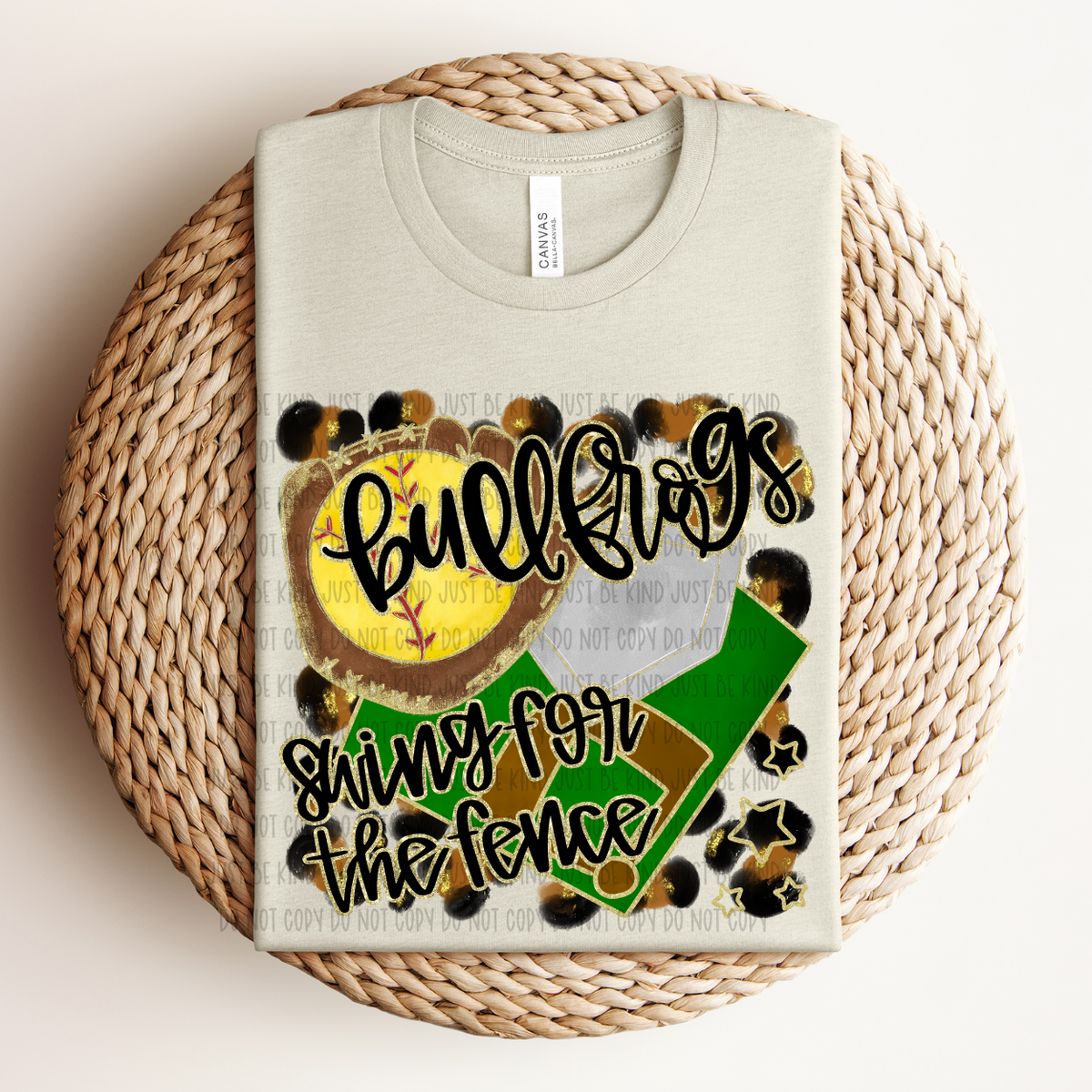 Softball bullfrogs Swing For The Fence (Caplinger) 83455 DTF Transfer