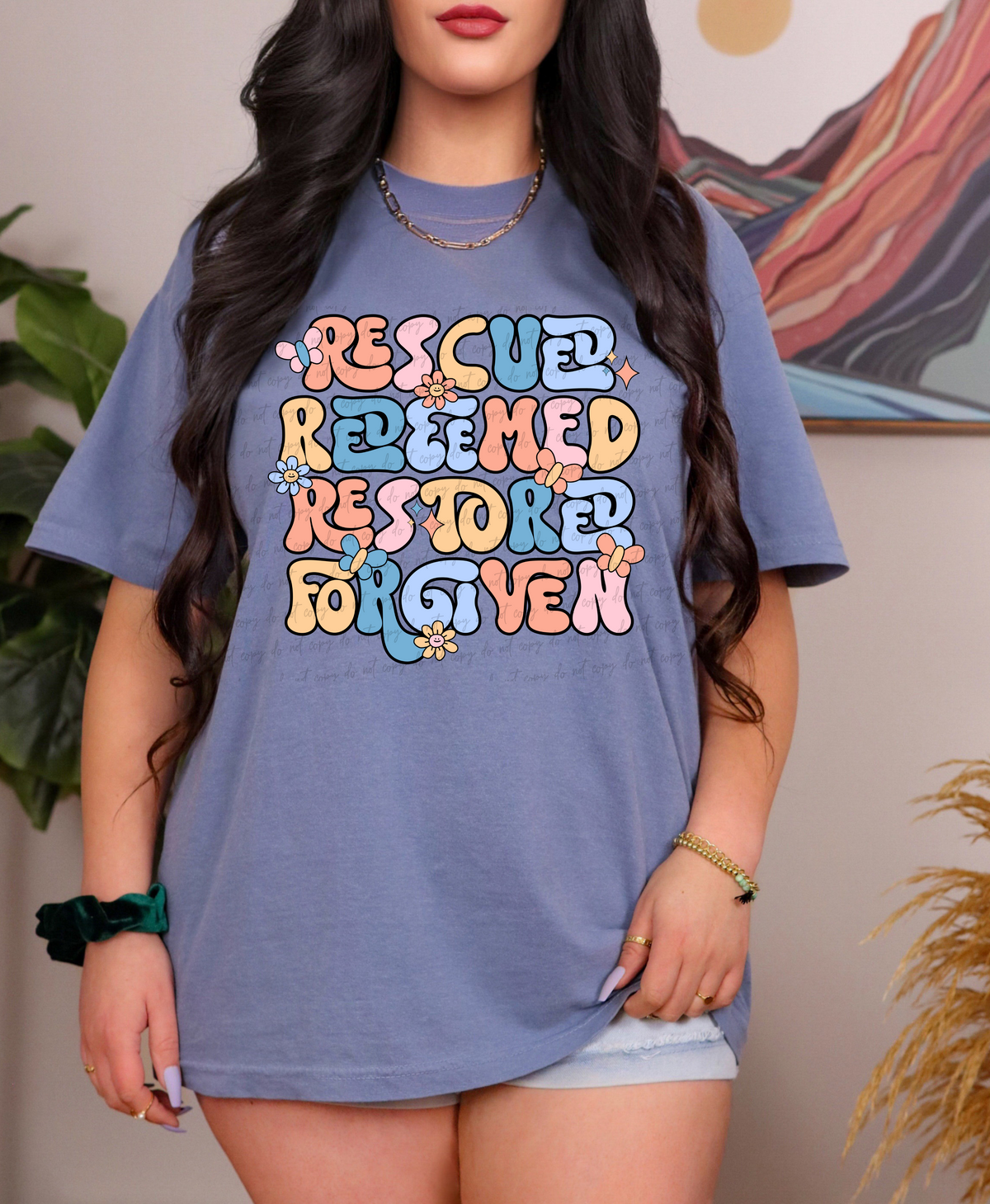 Rescued redeemed restored forgiven 28920 DTF Transfer