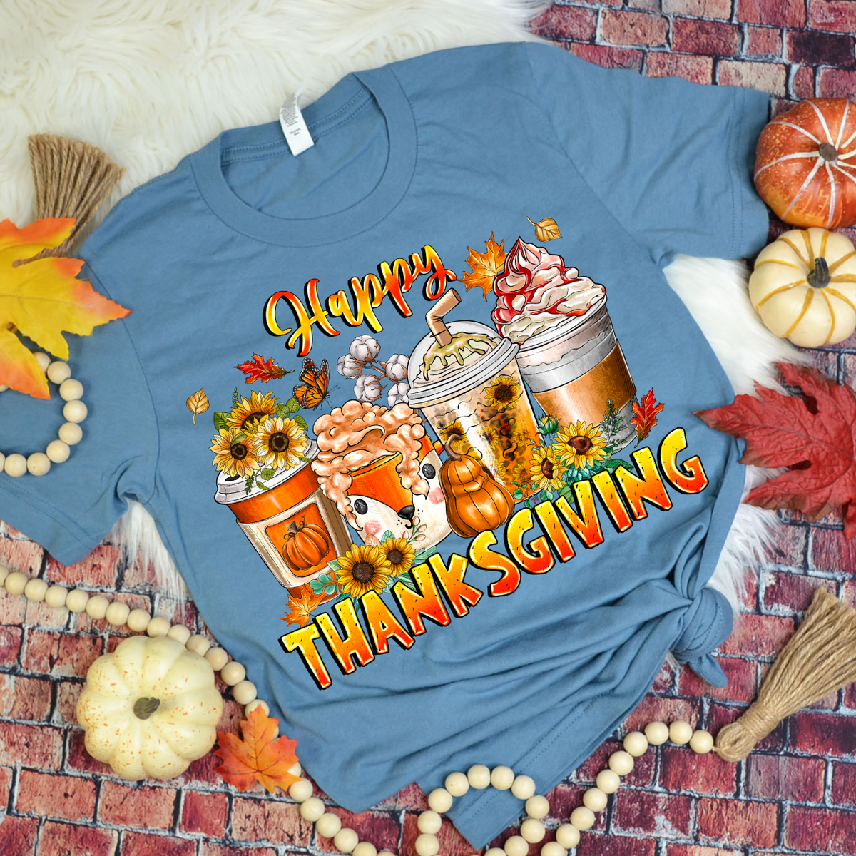 Happy Thanksgiving Coffee (RD) DTF transfer