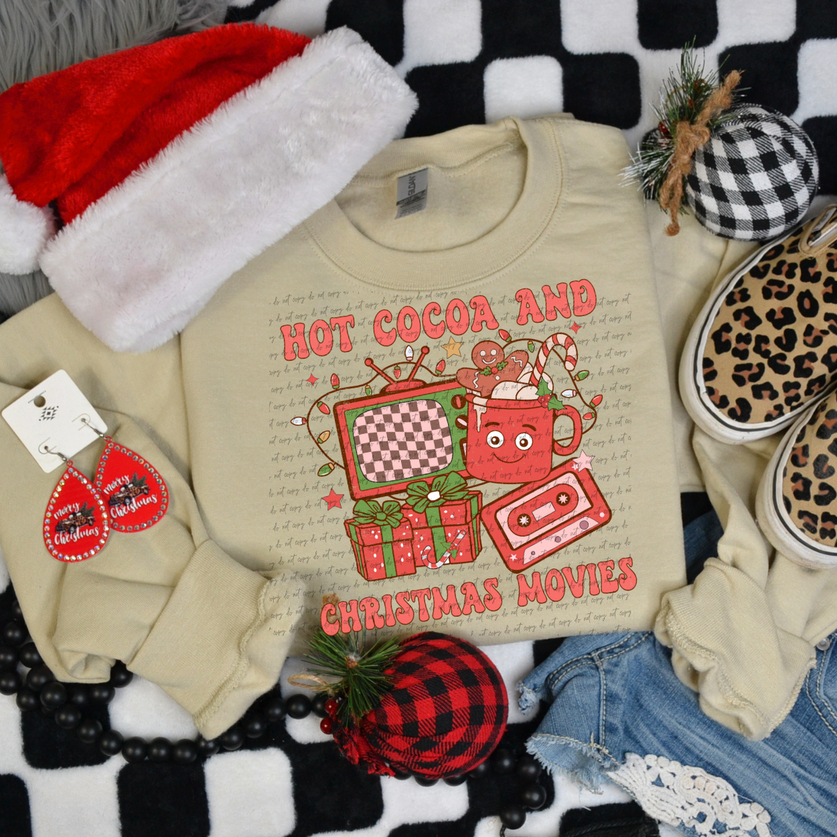 Hot Cocoa And Christmas Movies 68548 DTF Transfer