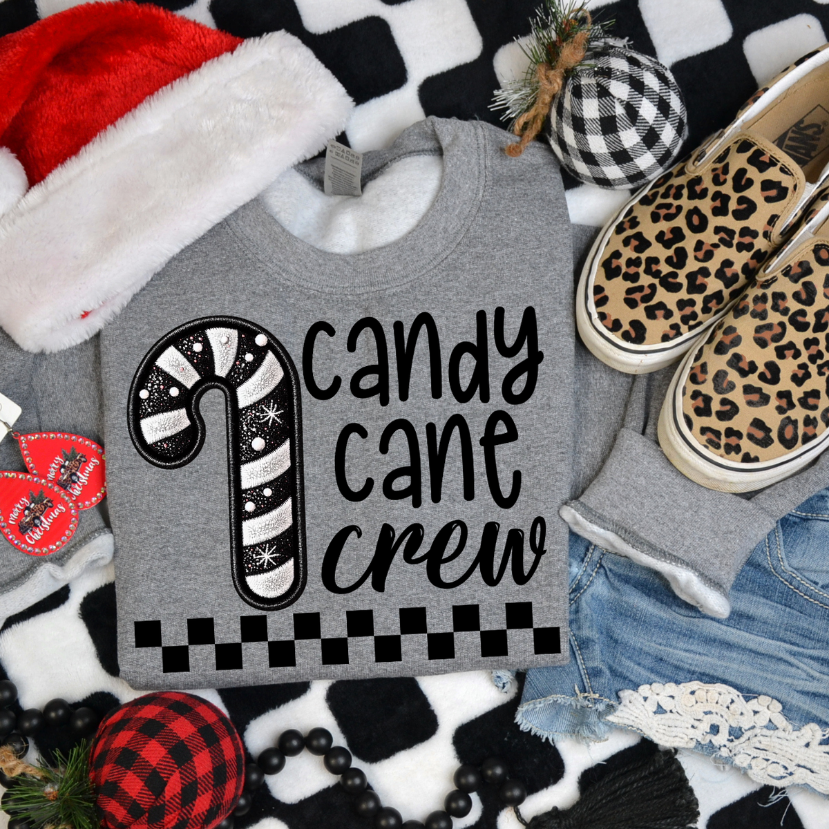 Candy Cane Crew (Black) DTF Transfer