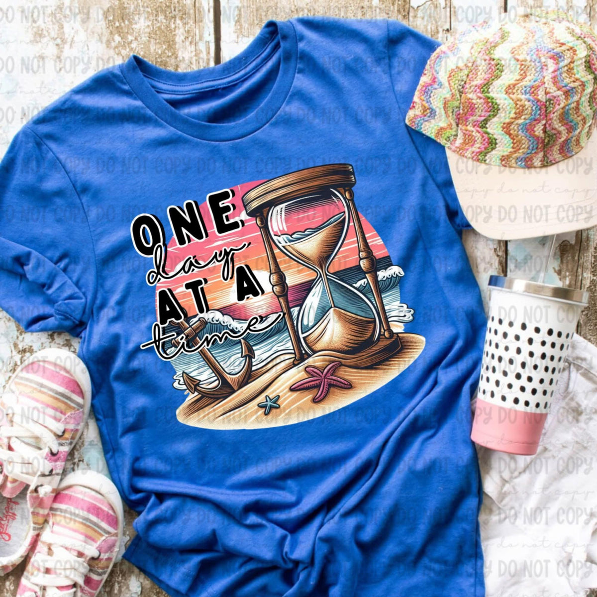 One Day At A Time Hourglass DTF TRANSFER