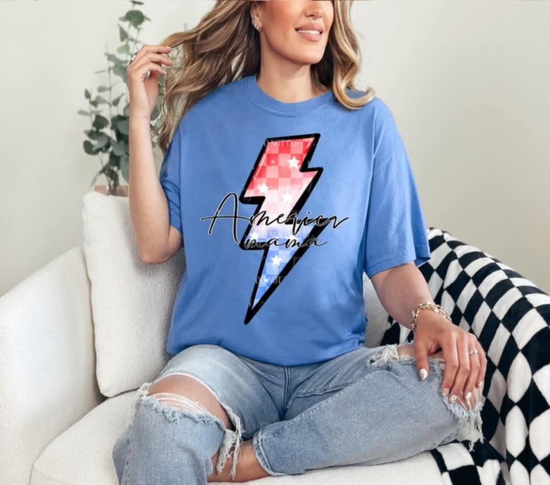 American mama lightning bolt (40E) 96927 DTF transfer
