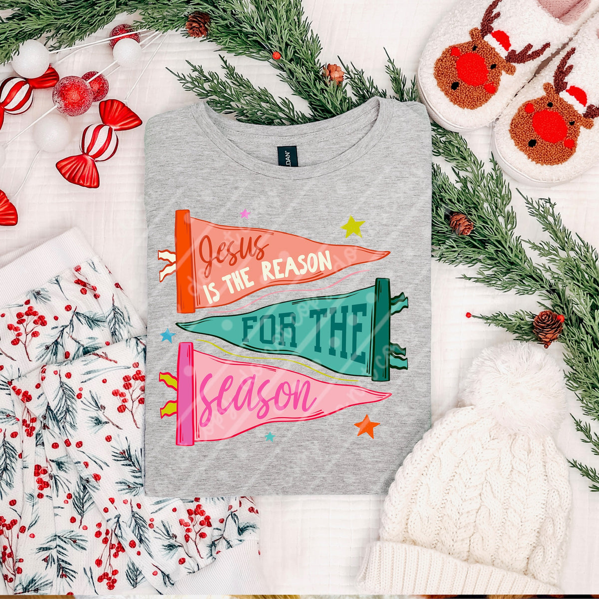 Reason for the season flags (scarlow) DTF transfer