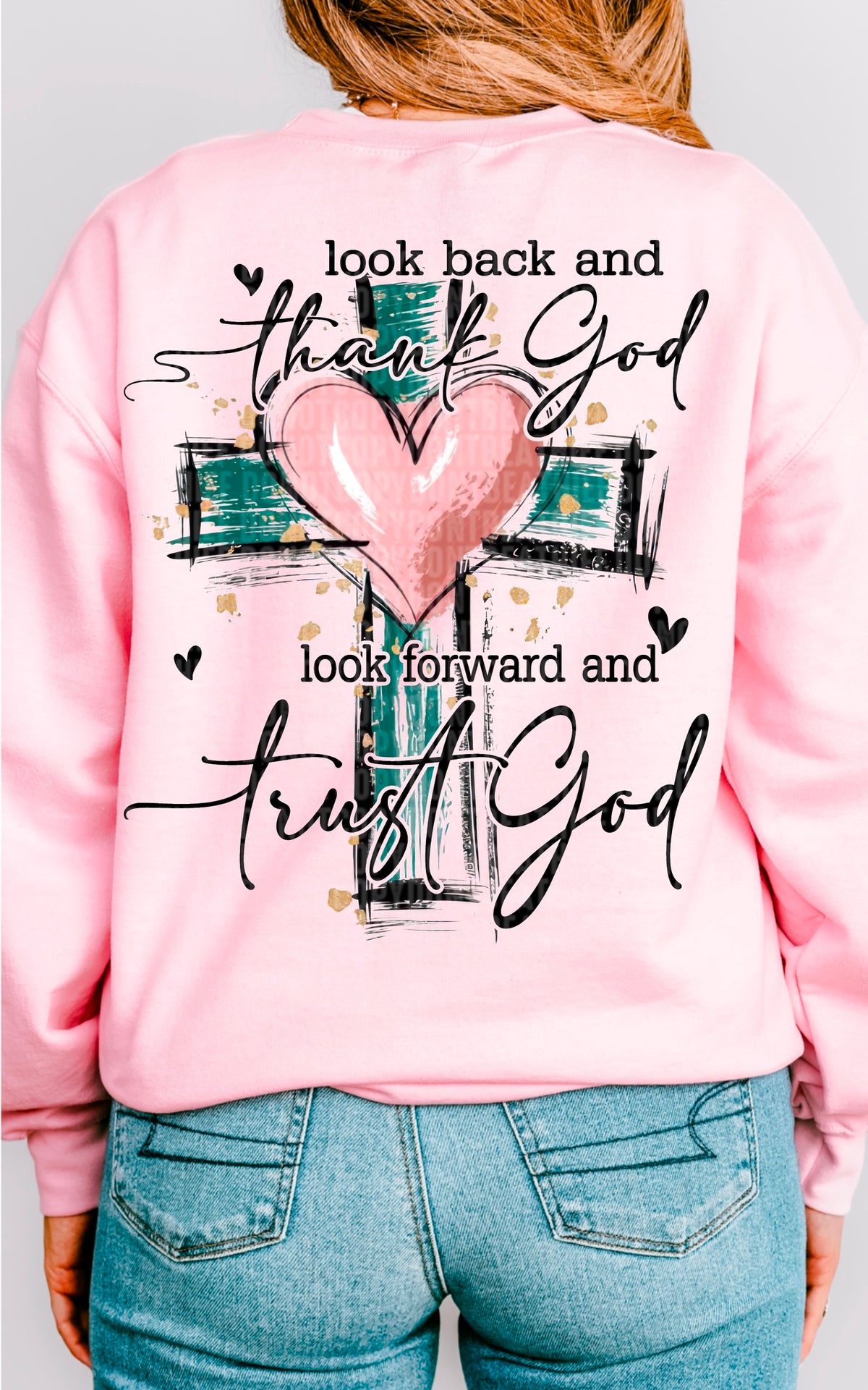 Look back and thank god black font 93331 DTF transfer