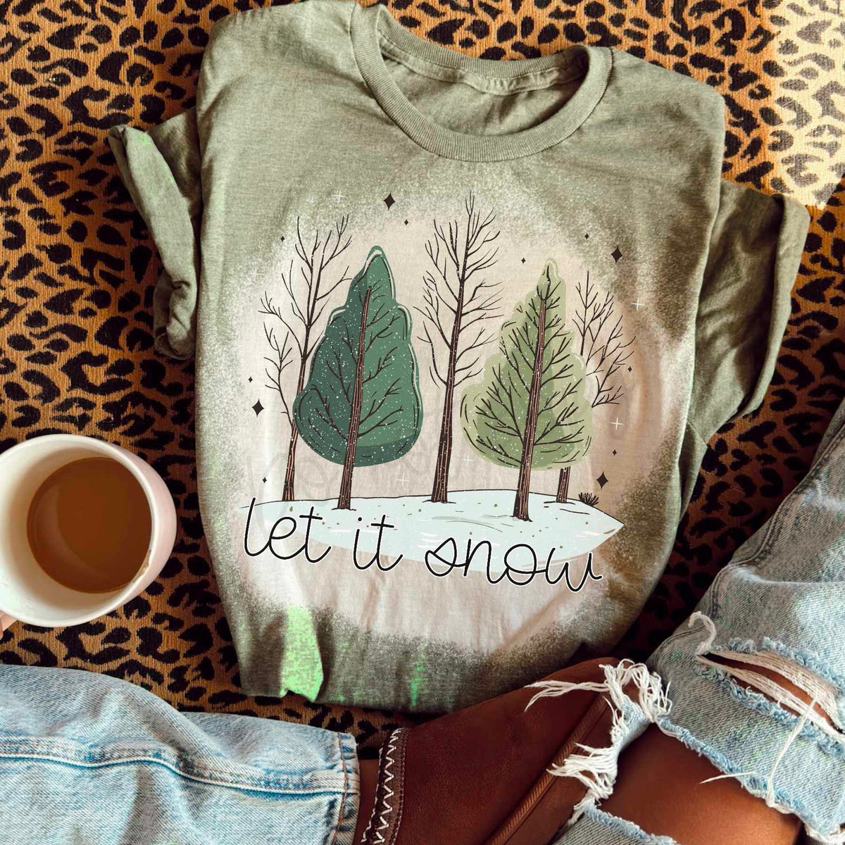 Let it snow trees 65270 DTF transfer