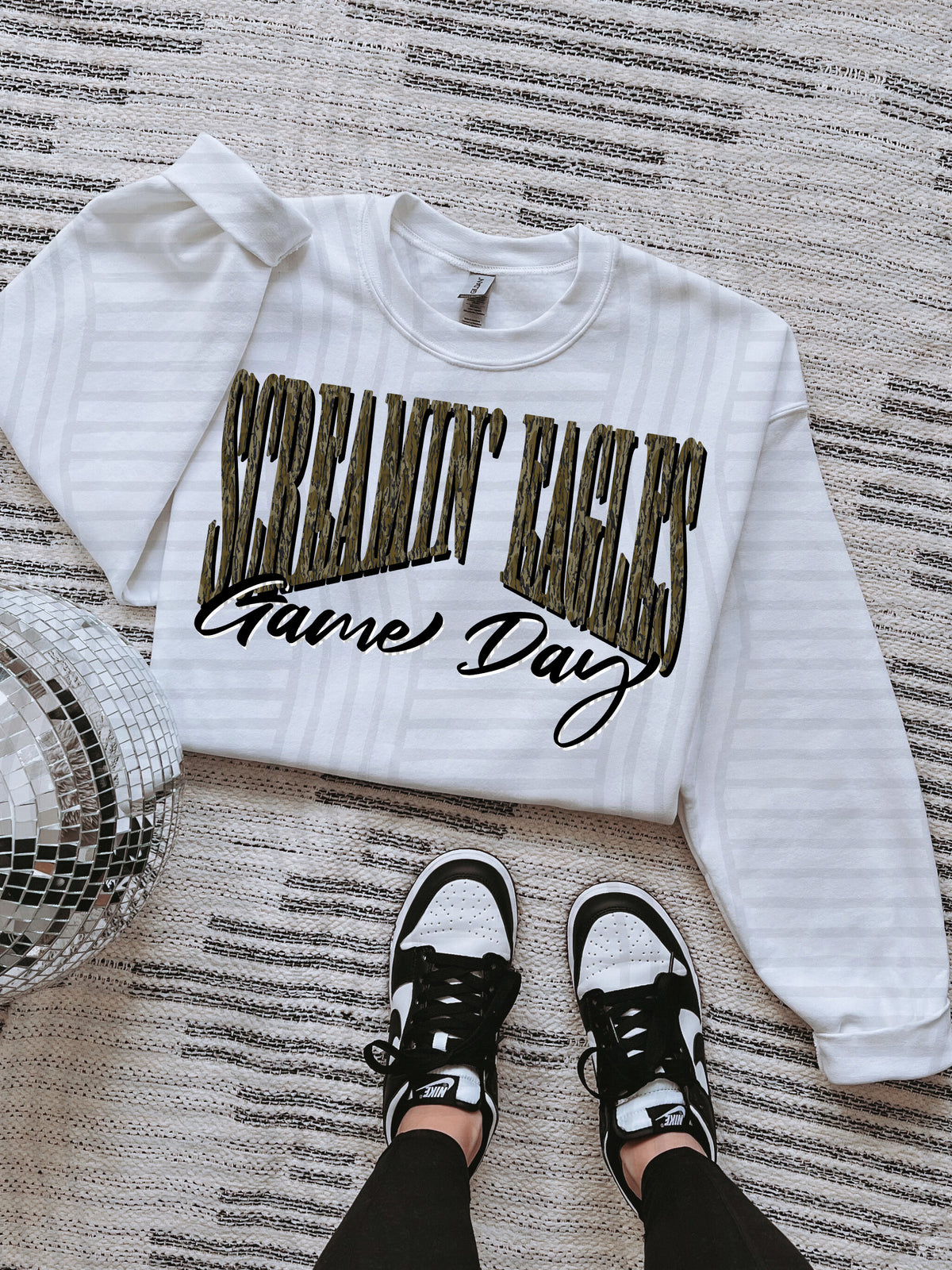 screamin eagles game day arched camo font (Caplinger) DTF Transfer