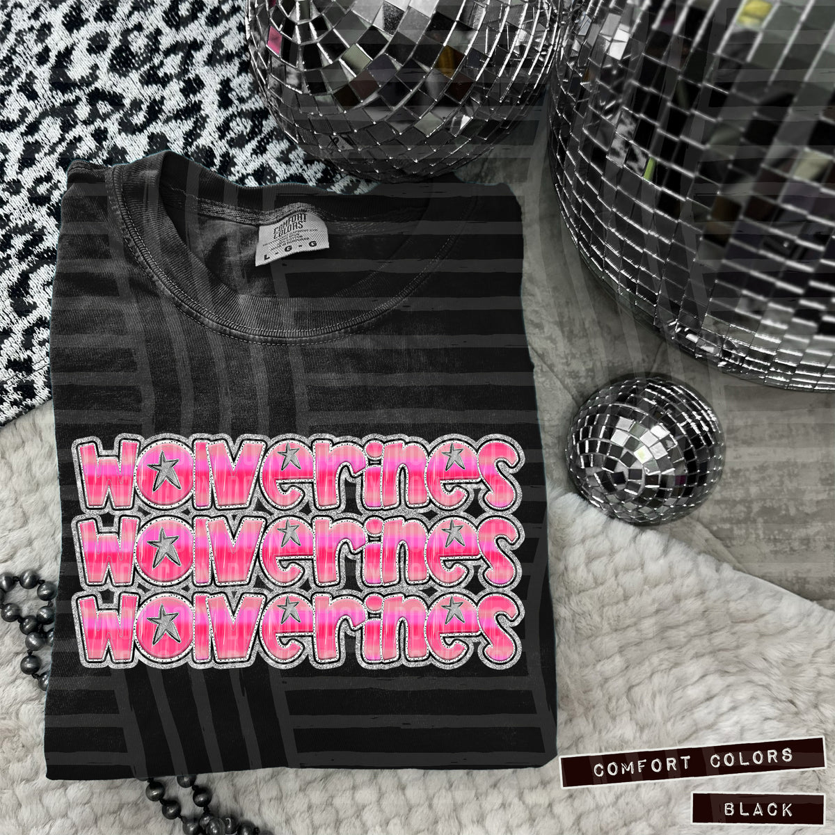 Wolverines Pink Stacked (Caplinger) 102039 DTF transfer