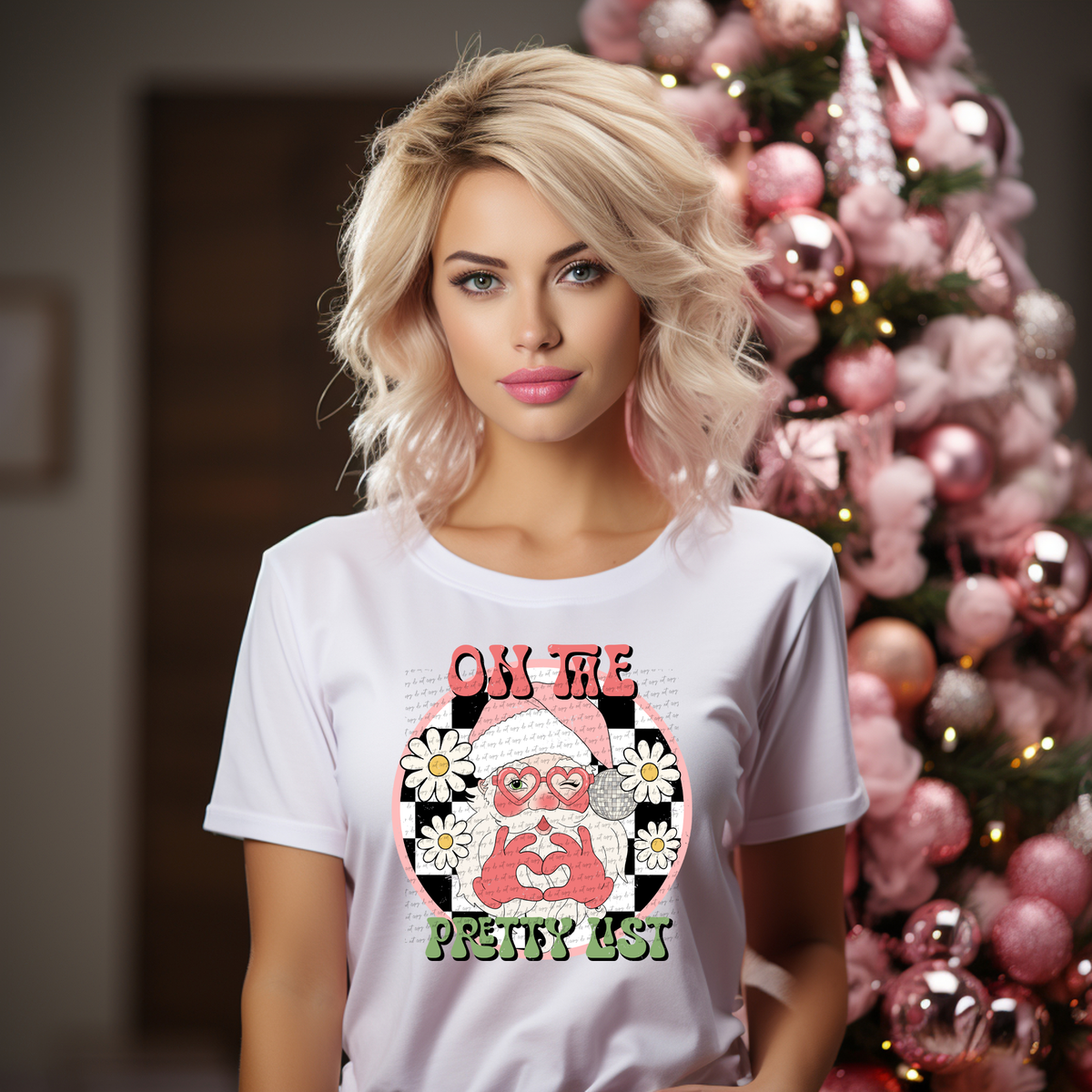 On the pretty list (santa) 49827 DTF transfer