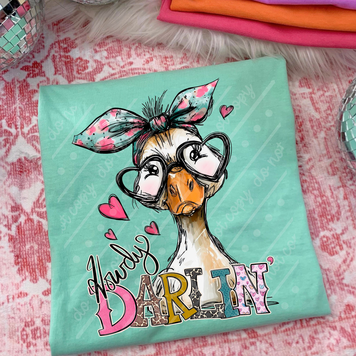 Howdy darlin goose with bow (Texasgal) DTF Transfer