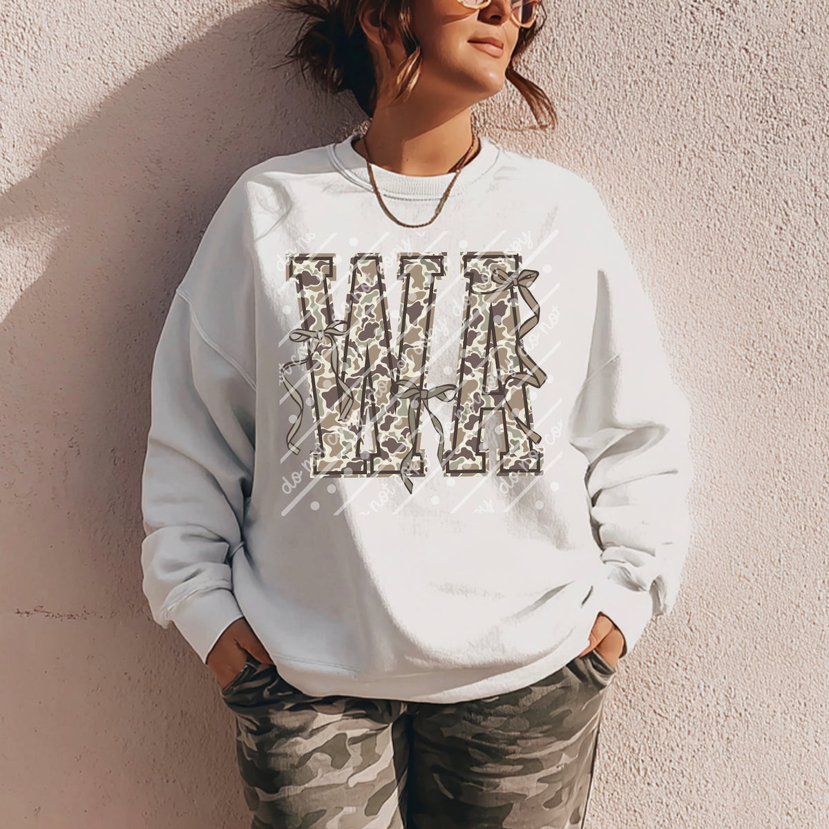 WA camo bow state (scarlow) DTF Transfer