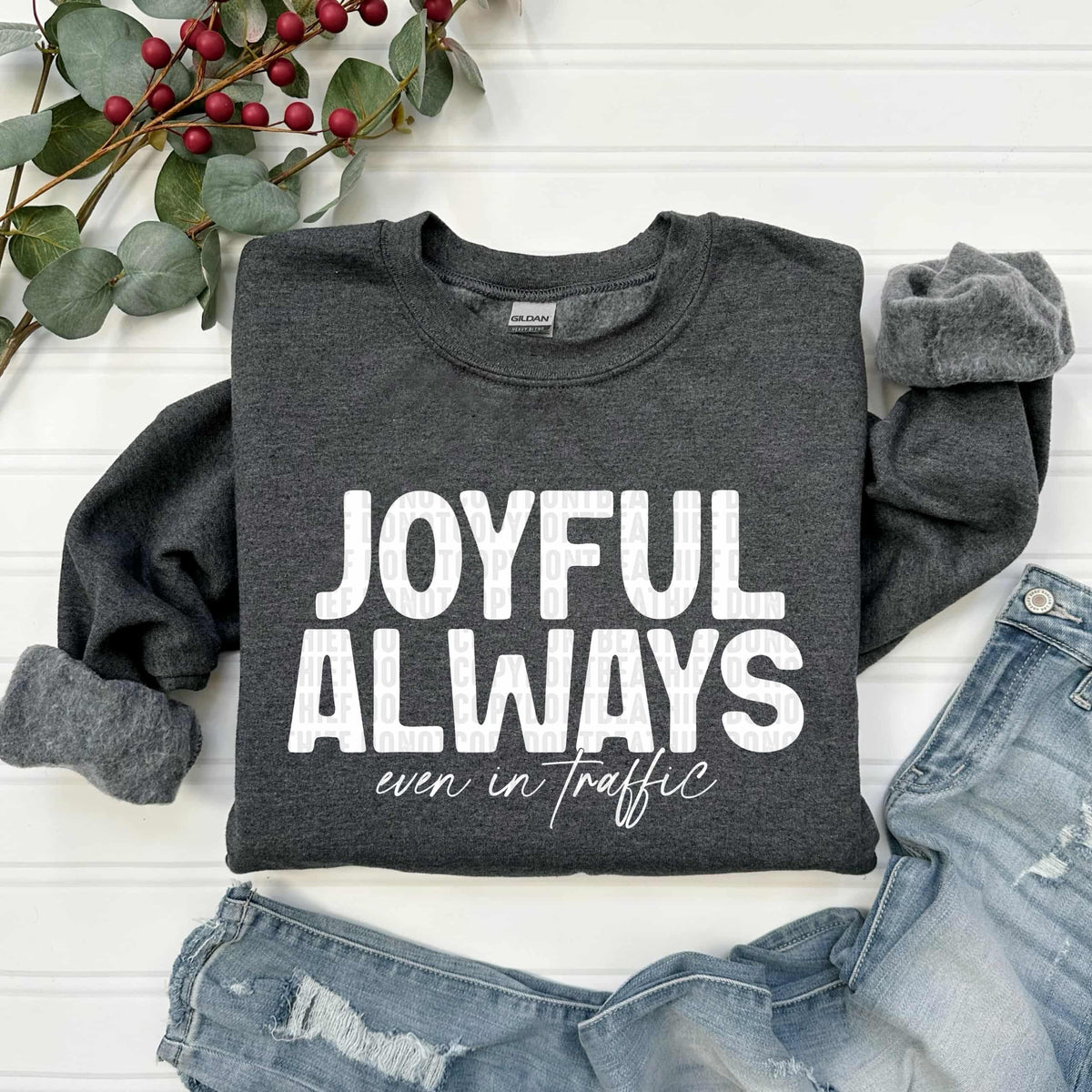 Joyful always even in traffic WHITE (SDD) DTF transfer